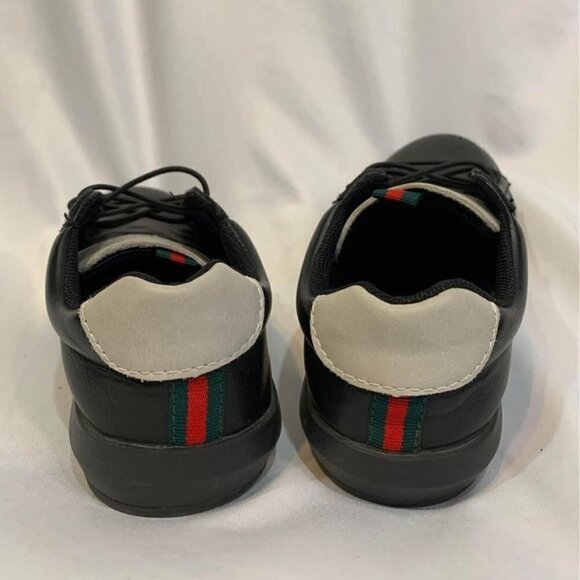 KIDS leather fashion sneakers. Size 13. Excellent condition. No tie. Black. - Picture 8 of 8